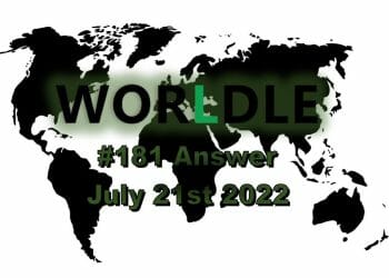 Daily Worldle 181 - July 21st 2022