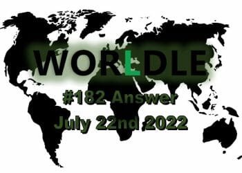 Daily Worldle 181 - July 22nd 2022