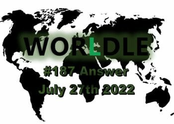 Daily Worldle 187 - July 27th 2022