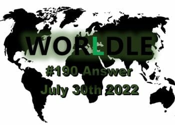 Daily Worldle 190 - July 30th 2022
