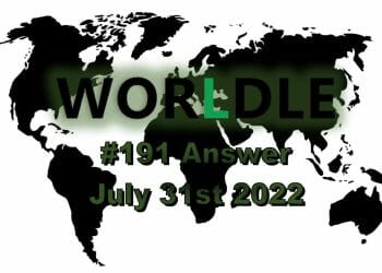 Daily Worldle 191 - July 31st 2022