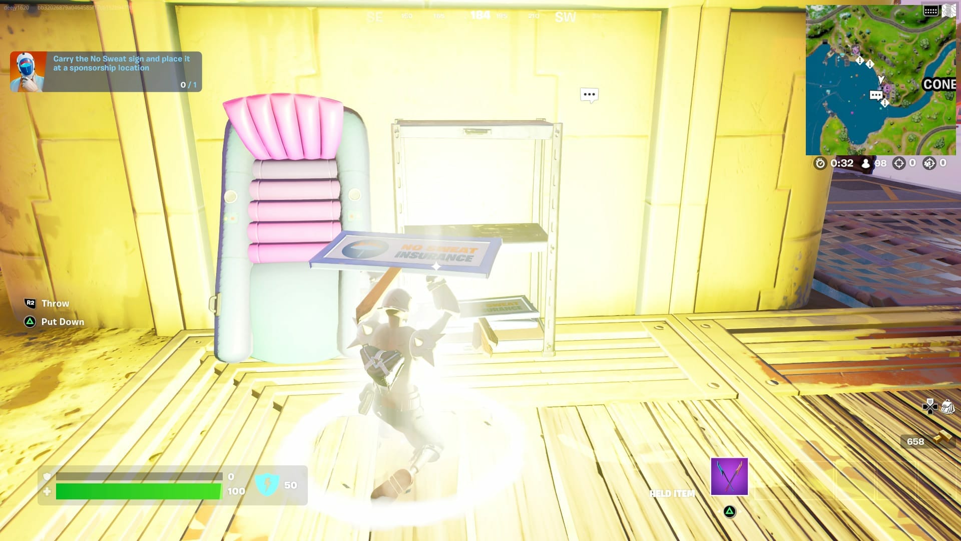 Fortnite Pick Up No Sweat Signs Location