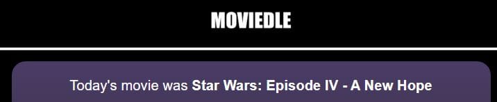 Daily Moviedle Answer - 7th August 2022