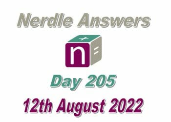 Daily Nerdle 205 Answers - August 12th, 2022