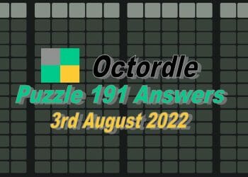 Daily Octordle 191 - 3rd August 2022