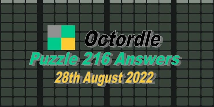 Daily Octordle 216 - 28th August 2022
