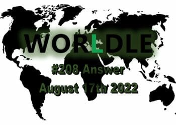 Daily Worldle 208 - August 17th 2022