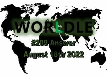 Daily Worldle 209 - August 18th 2022
