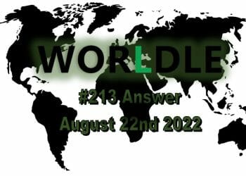 Daily Worldle 213 - August 22nd 2022
