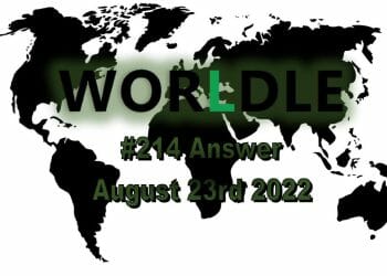 Daily Worldle 214 - August 23rd 2022