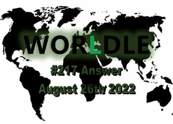 Daily Worldle 217 - August 26th 2022