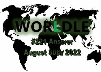 Daily Worldle 221 - August 30th 2022