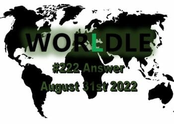 Daily Worldle 222 - August 31st 2022