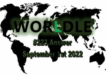 Daily Worldle 223 - September 1st 2022