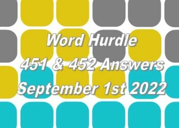 Word Hurdle #451 & #452 - 1st September 2022