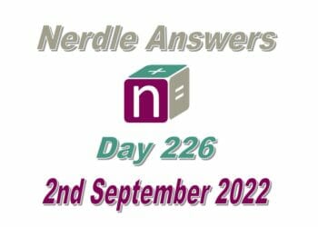 Daily Nerdle 226 Answers - September 2nd, 2022