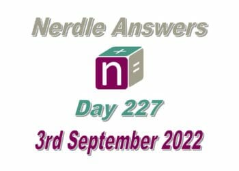 Daily Nerdle 227 Answers - September 3rd, 2022