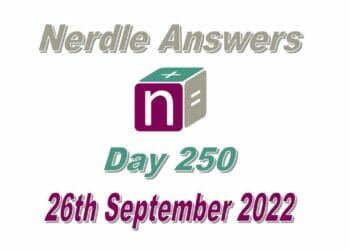 Daily Nerdle 250 Answers - September 26th, 2022