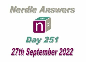 Daily Nerdle 251 Answers - September 27th, 2022
