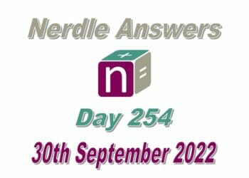 Daily Nerdle 254 Answers - September 30th, 2022