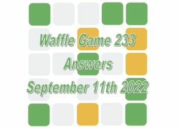 Daily Waffle - September 11th 2022