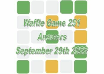 Daily Waffle - September 29th 2022