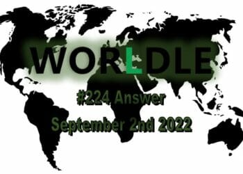 Daily Worldle 224 - September 2nd 2022