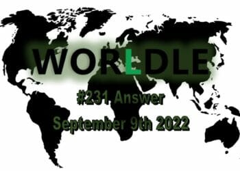 Daily Worldle 231 - September 9th 2022