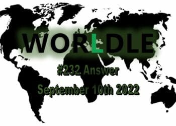 Daily Worldle 232 - September 10th 2022