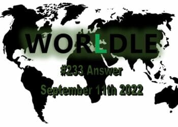 Daily Worldle 233 - September 11th 2022