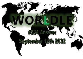 Daily Worldle 234 - September 12th 2022