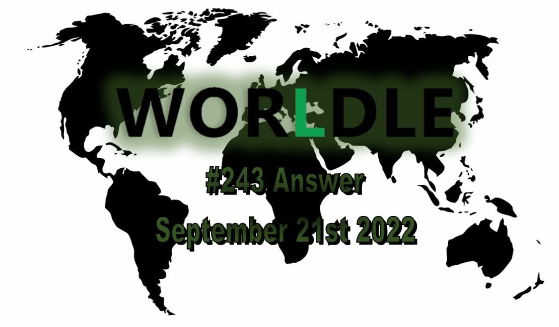 Daily Worldle 243 - September 21st 2022