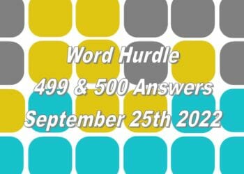 Word Hurdle #499 & #500 - 25th September 2022