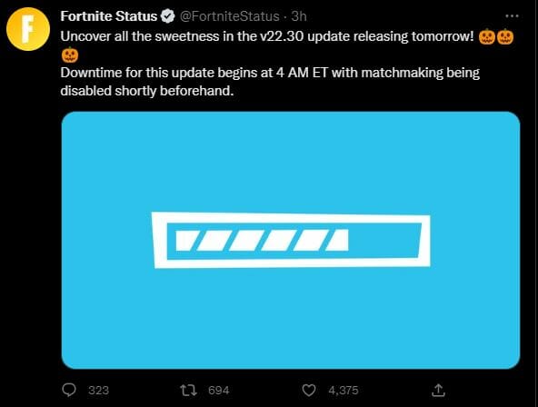 22.30 Fortnite Update Are Servers Down November 1