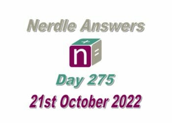 Daily Nerdle 275 Answers - October 21st, 2022