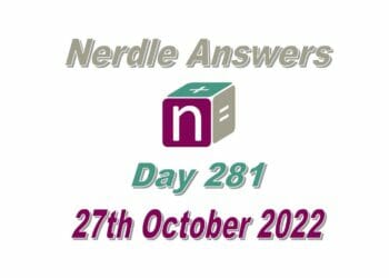 Daily Nerdle 281 Answers - October 27th, 2022