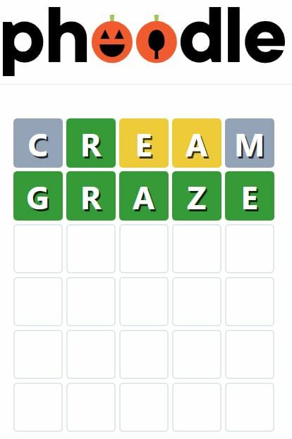 Daily Phoodle Answer 177 - 1st November 2022