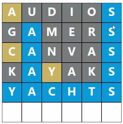 Daily Word Hurdle #576 Afternoon Answer - 1st November 2022