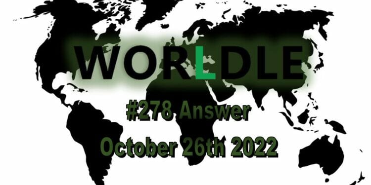 Daily Worldle 278 - October 26th 2022