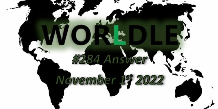 Daily Worldle 284 - November 1st 2022