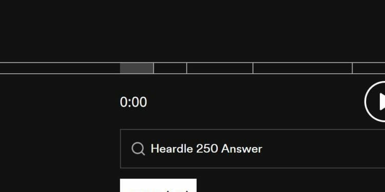 Heardle 1 November Answer and Hints Today 250