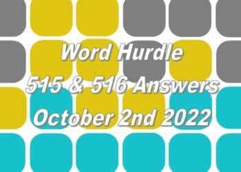 Word Hurdle #515 & #516 - 2nd October 2022