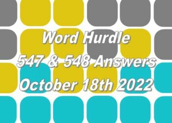 Word Hurdle #547 & #548 - 18th October 2022