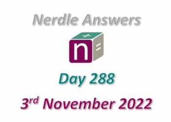 Daily Nerdle 288 Answers - November 3rd, 2022