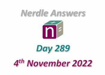 Daily Nerdle 289 Answers - November 4th, 2022