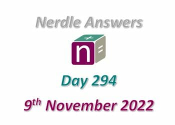Daily Nerdle 294 Answers - November 9th, 2022