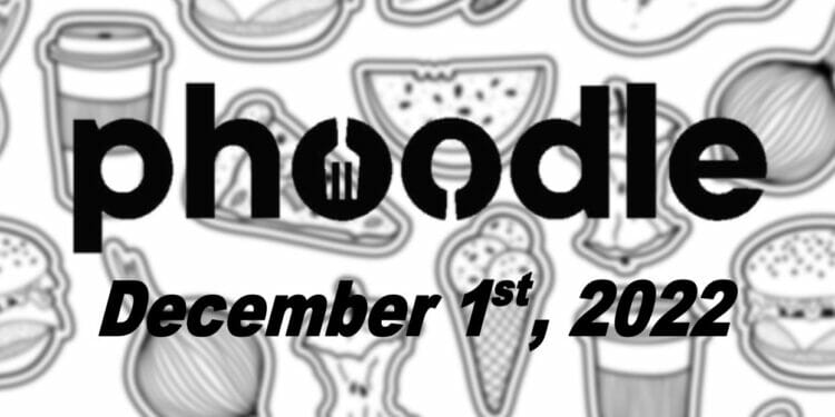 Daily Phoodle - 1st December 2022