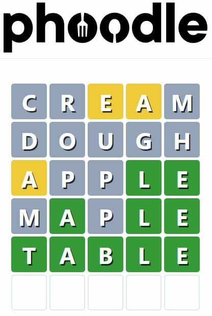Daily Phoodle Answer 179 - 3rd November 2022