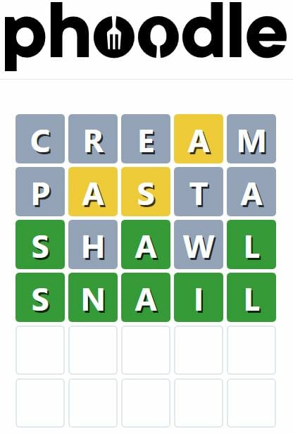 Daily Phoodle Answer 184 - 8th November 2022