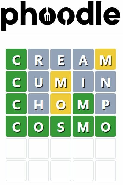 Daily Phoodle Answer 189 - 13th November 2022